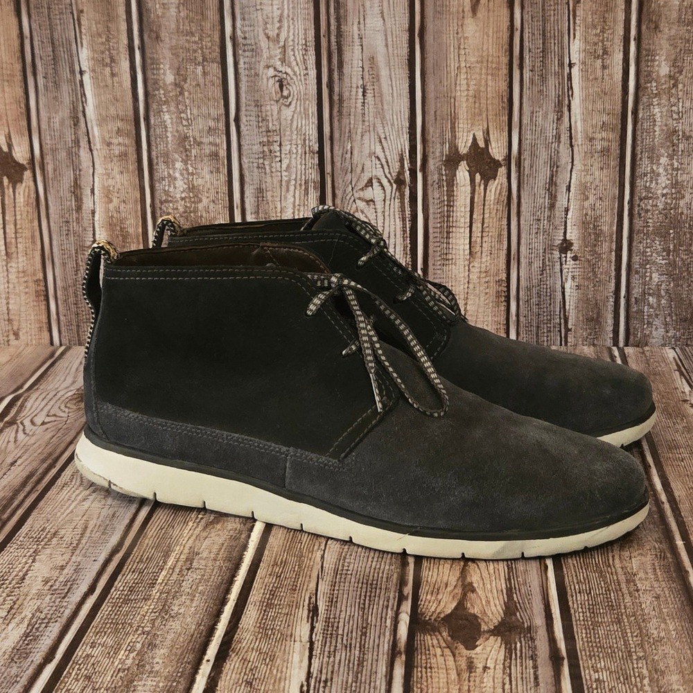Sz 11 Mens UGG Freamon Chukka Dark Grey Waterproof Suede Lace Up Boots VGUC